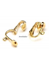 4-20 Gold Plated Nickel Free Clip On Earring Adapters 16mm ~ Jewellery Making Essentials